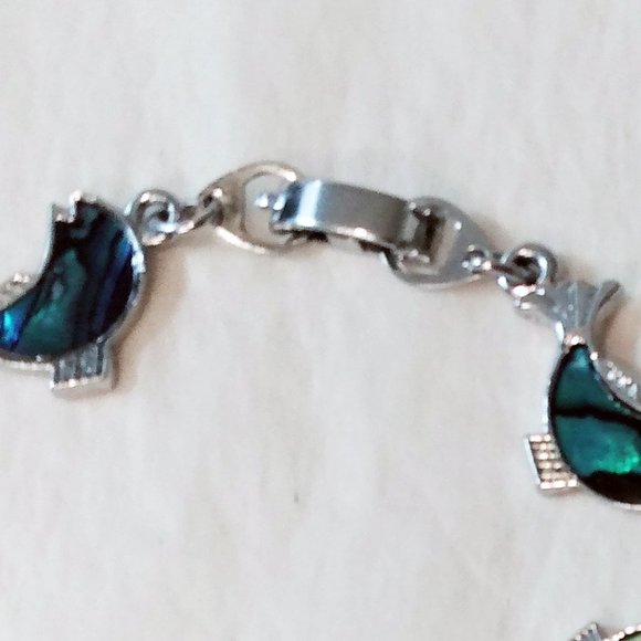 Abalone Shell Dolphin Bracelet & Pendant Rope Necklace with Dolphin Pendant - Picture 10 of 10